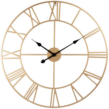 SCARLETT - Horloge murale ronde en métal doré D70