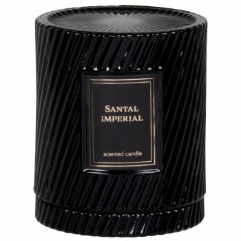 KIARA - Scented candle in black textured glass 650g