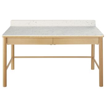 Schreibtisch für gewerbliche Nutzung, aus recyceltem Kunststoff Le Pavé® Terrazzo-Effekt, L140cm