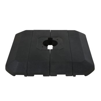 Schwarze Bodenplatten für Freiarm-Sonnenschirm (4 Stück)