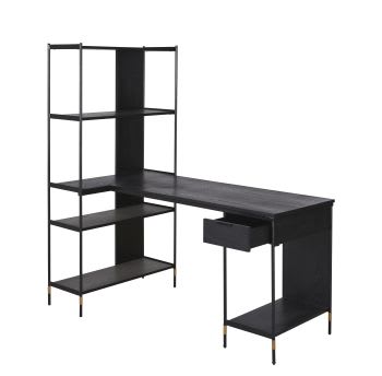 Libreria a 3 ante in metallo nera Opal