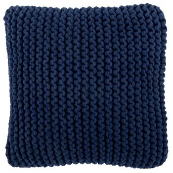 SELEMO - Kussen met touwwerk, blauw, 40 x 40 cm