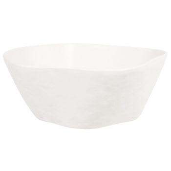 SELMA - Salatschüssel aus modelliertem, weißem Steingut