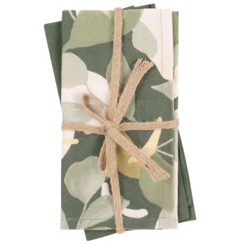 MAURES - Serviettes en coton biologique vert 45x45 (x2)