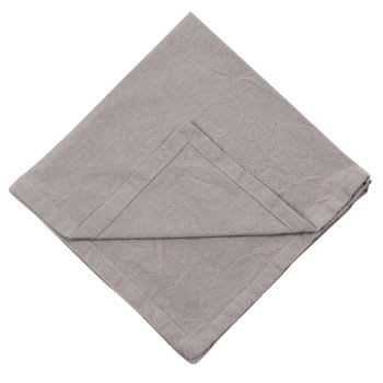 AZILISE - Serviettes en coton gris 42x42 (x4)