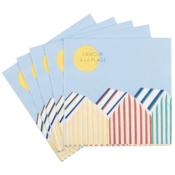 LES CABANES - Lot de 3 - Serviettes en papier multicolore (x20)