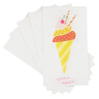 CORNETTO - Lote de 3 - Servilletas de papel color amarillo, rosa y dorado (x20)