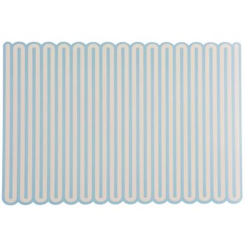 MAPO - Lote de 12 - Set de mesa rectangular de polipropileno azul y rosa