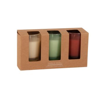 Set Di 3 Candele Profumate In Vasetti Di Vetro Bianco, Verde, Rosa E Blu Miraflores 247079 - 6