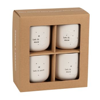 matches21 Tazze coniche da caffè Tazzine Caffè a tinta unita nero beige e bianco con bordo a contrasto in grès set da 3 pezzi 10 cm 370 ml