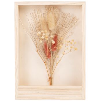 SIBOINA - Wanddeko Kiste mit Trockenblumen, 18x25cm