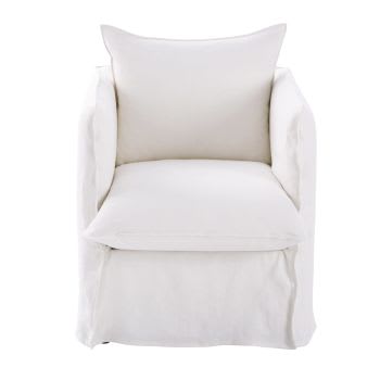 Louvain - Sillón de lino superior blanco