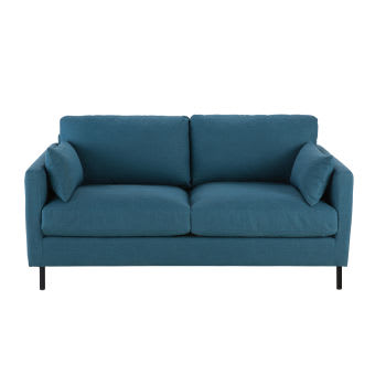 Julian - Sofá cama de 2/3 plazas azul verdoso, colchón de 10 cm