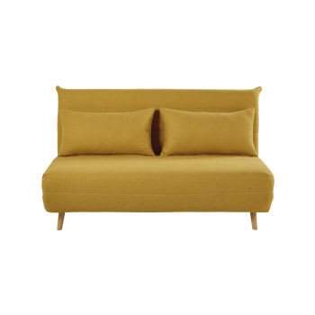 Nio - Sofá cama de 2 plazas amarillo mostaza