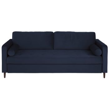 Olivia - Sofá cama de 3/4 plazas de terciopelo azul oscuro