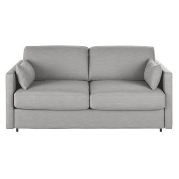 Sofá-cama profissional de 2/3 lugares cinzento-claro, colchão 18 cm (as almofadas de acompanhamento não são vendidas)