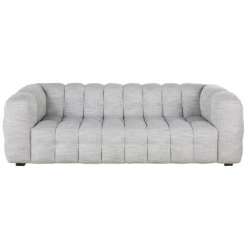 Lilo - Sofá de 3 plazas de tela gris claro moteado
