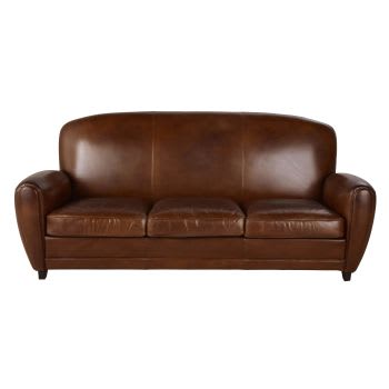 Oxford - Sofá vintage de 3 plazas de cuero marrón