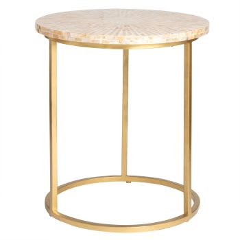 SONTAY - Tavolino da salotto in madreperla e metallo dorato
