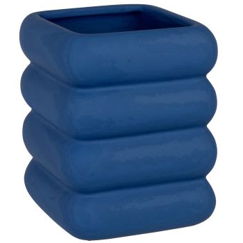 SOON - Blauwe vaas van gres H22