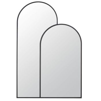 Specchio ad arco a figura intera, 193 x 86,4 cm, specchio da pavimento a corpo intero, da appendere o da appoggiare, con supporto in lega di alluminio, cornice sottile per camera da