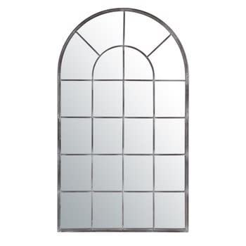 Specchio da parete in metallo nero 77 x 130 cm finestra ad arco decorazione  vintage Beliani