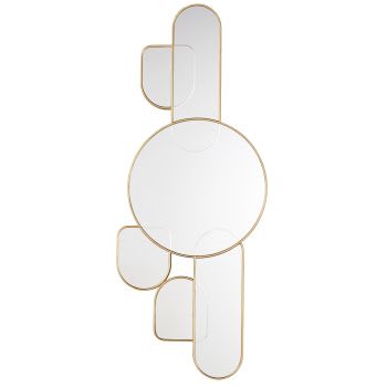 Appendiabiti da parete con 9 ganci in metallo dorato H64 cm - SAMARA
