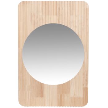 VALEGA - Specchio rettangolare in legno di hevea 40x60 cm