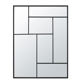 JOSH - Spiegel aus schwarzem Metall, 91x121cm