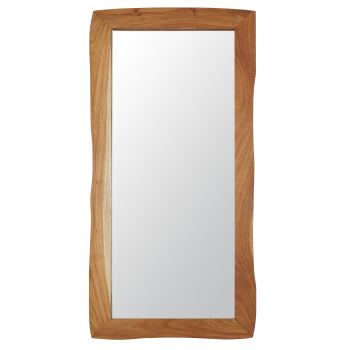 CLYDE - Spiegel van bruin acaciahout 80 x 160 cm