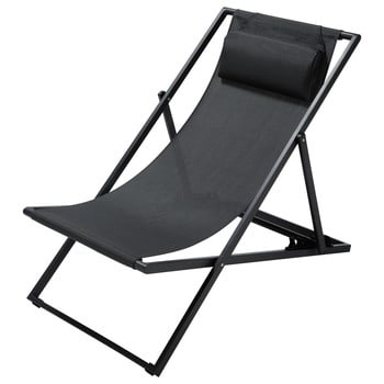 Split - Tumbona/silla de playa plegable de metal antracita