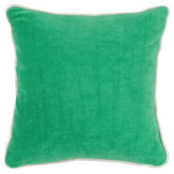 SPONGE - Kissen Stoff Frottee-Effekt grün  30x30cm