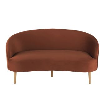 Spy - 2/3-Sitzer-Sofa mit orangebraunem Samtbezug
