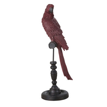 Statua pappagallo rosa antico e nero alt. 72 cm