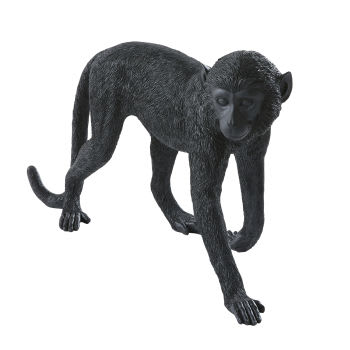 Statua scimmia nera, H 67 cm
