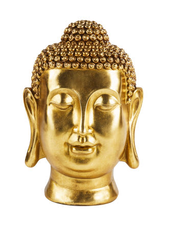 INDIA - Statue bouddha en polyrésine dorée H60