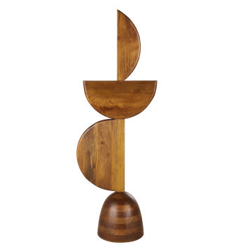 Statue totem asymétrique en bois de manguier H120