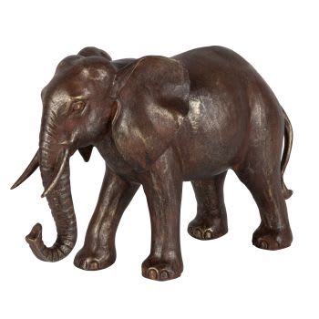 ISSA - Statuetta elefante marrone, 18 cm