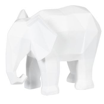 Statuetta origami elefante bianco, alt. 12 cm