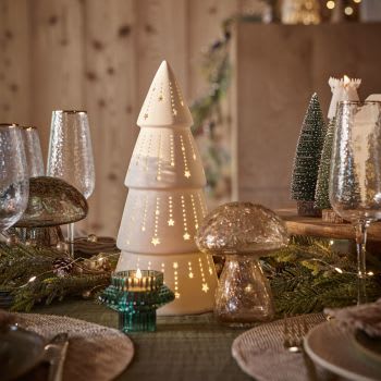 Champignons décoration verre soufflé Sapin Noël