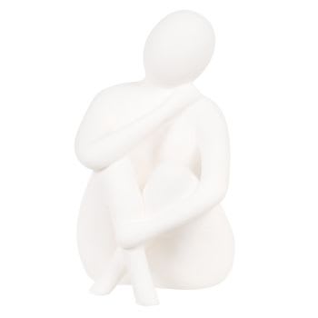 ANTOINE - Statuette femme en grès blanc H17