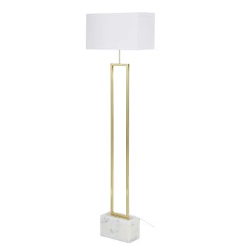 KRISTEN - Stehlampe aus goldenem Metall und weißem Marmor H.159