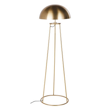 Stehlampe aus goldfarbenem Metall, H165cm