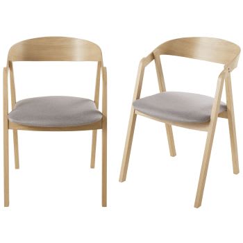 Oakham BUSINESS - Stühle für gewerbliche Nutzung mit grauem Textilbezug aus Buchenholz (x2)