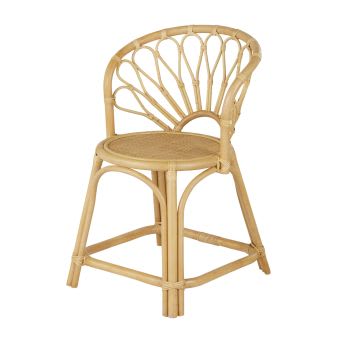 Stuhl aus beigefarbenem Rattan