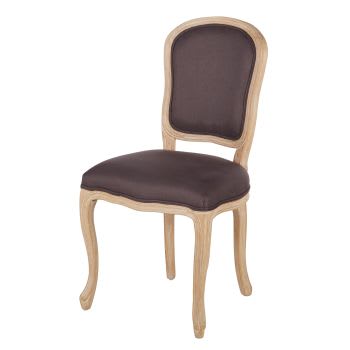 Versailles - Stuhl aus Leinen, grautaupe