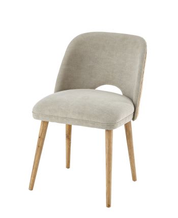 Meryl - Stuhl aus Leinen und massiver Eiche