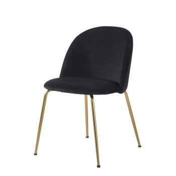 Ginette - Stuhl mit Samtbezug, schwarz