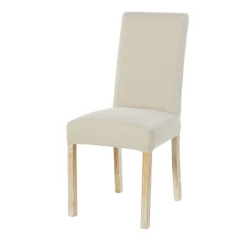 Margaux - Stuhlhusse aus naturweißem Chenille-Gewebe, passend zu MARGAUX Stuhl