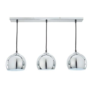 Trio - Lampadario triplo in alluminio cromato